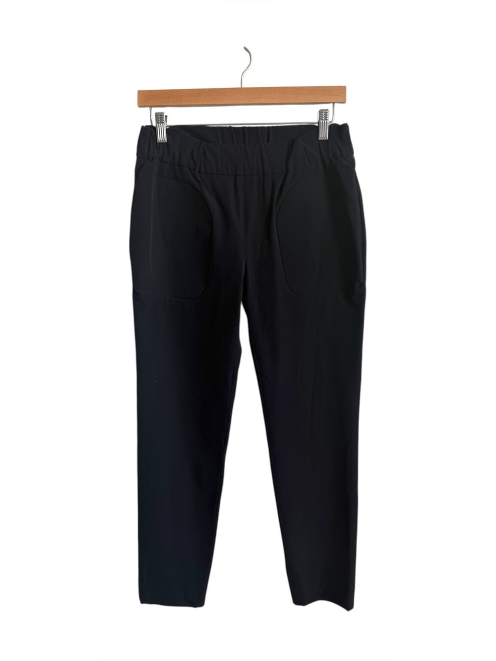 KUHO Minimalist Black Pull On Tapered Ankle Trousers Womens 29 Waist